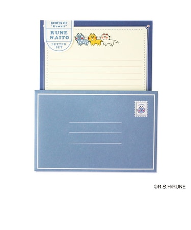 内藤ルネ レターセット カラフルキャット 文具 お手紙 便箋 封筒