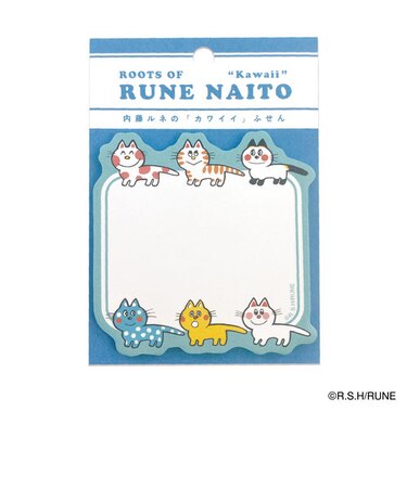 内藤ルネ ダイカットふせん カラフルキャット 文具 付箋 メモ