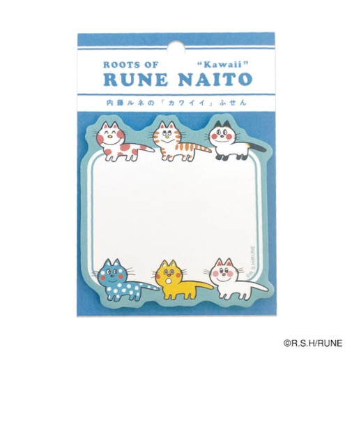 内藤ルネ ダイカットふせん カラフルキャット 文具 付箋 メモ