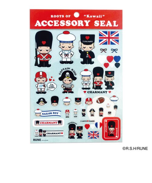 内藤ルネ アクセサリーシール シャルマントリオ 文具 ステッカー