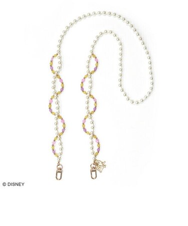 ディズニー ラプンツェル ビーズブレイドストラップ (イエロー) スマホショルダー アコモデ ACCOMMODE