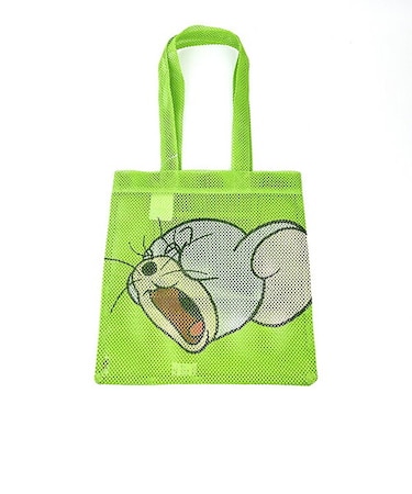 トムとジェリー タフィー フェイス メッシュトートバッグ (グリーン)