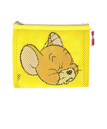 トムとジェリー ジェリー フェイスメッシュポーチ (イエロー)