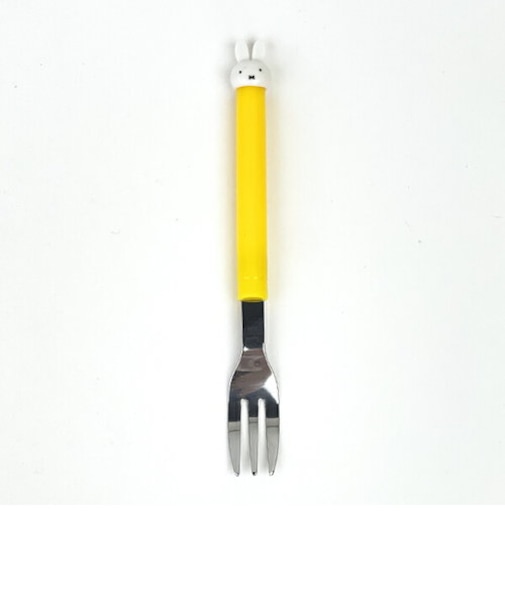 ミッフィー miffy マスコットフォーク (イエロー） 食器 キッズ