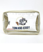 トムとジェリー クリアスクエアポーチ (ベージュ) トラベルグッズ 旅行 Flapper