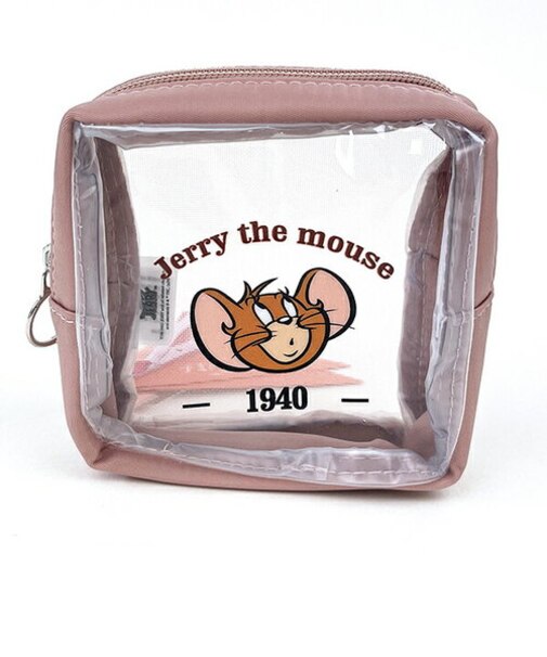 トムとジェリー クリアミニスクエアポーチ (ピンク) トラベルグッズ 旅行 Flapper