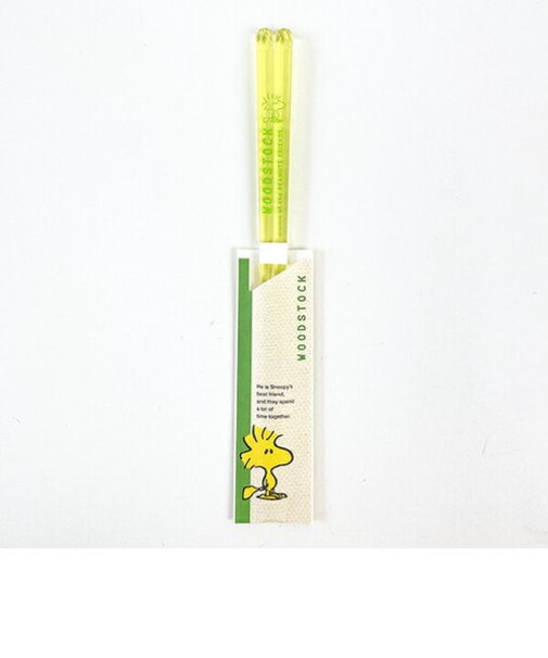 スヌーピー ウッドストックハロー クリア箸 (23cm) ライトイエロー 食器 日本製 SNOOPY