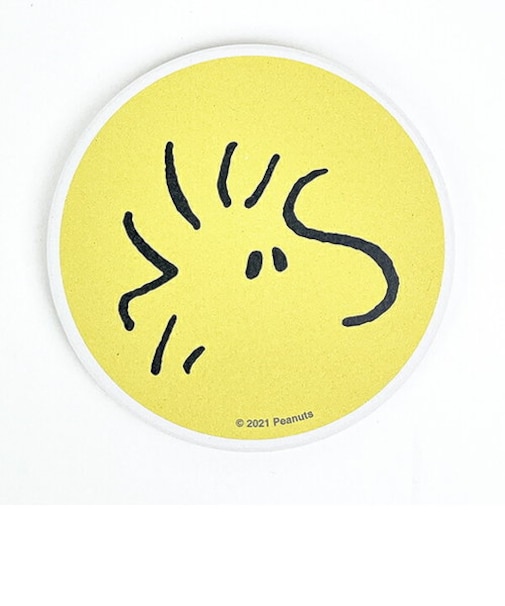 スヌーピー ウッドストック  陶製吸水コースター（アップ）