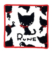 内藤ルネ クロネコ シェニール織 ハンドタオル ハンカチ Rune 日本製