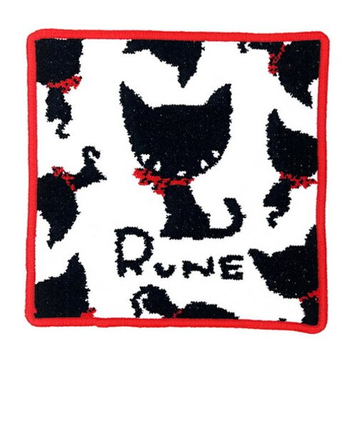 内藤ルネ クロネコ シェニール織 ハンドタオル ハンカチ Rune 日本製