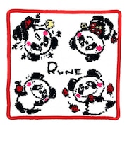 内藤ルネ ルネパンダ(4) シェニール織 ハンドタオル ハンカチ Rune 日本製