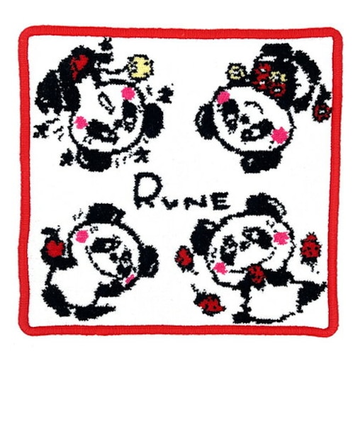 内藤ルネ ルネパンダ(4) シェニール織 ハンドタオル ハンカチ Rune 日本製
