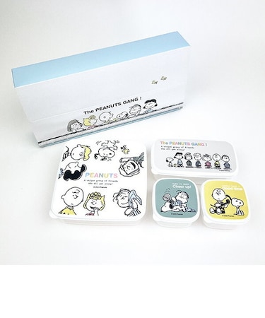 スヌーピー ブレイクタイム(B)  シール容器 4pcセット キッチン 日本製 SNOOPY