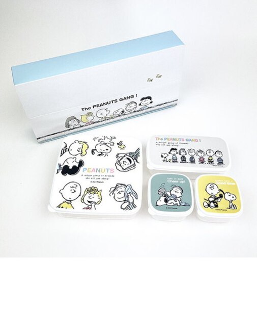 スヌーピー ブレイクタイム(B)  シール容器 4pcセット キッチン 日本製 SNOOPY