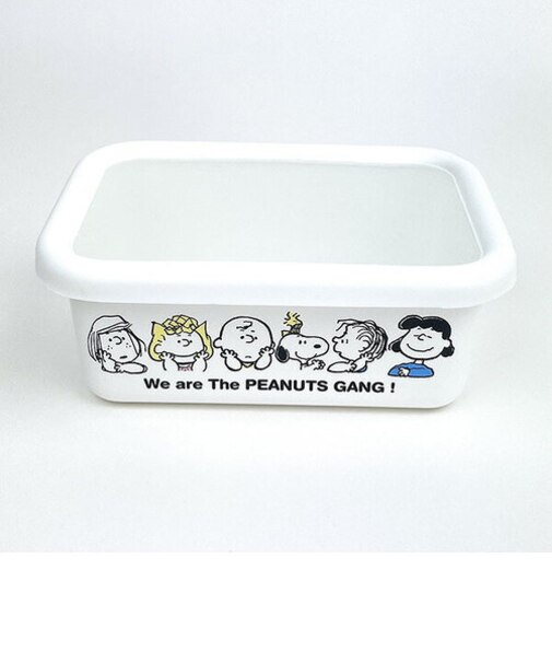 スヌーピー ブレイクタイム（M) ホーローレクタングルストッカー  キッチン 日本製 SNOOPY