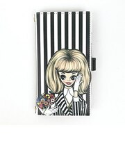 内藤ルネ ガールストライプ 多機種対応マルチ手帳ケース スマホ用品 iPhone Android Rune