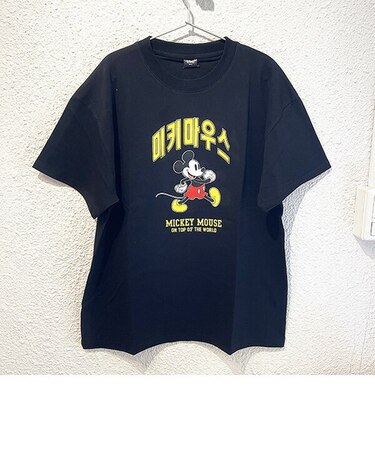 ディズニー ミッキーマウス ハングルシリーズ Ｔシャツ(ブラック) Lサイズ アパレル Disney