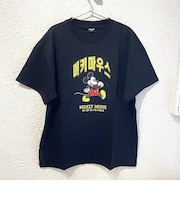 ディズニー ミッキーマウス ハングルシリーズ Ｔシャツ(ブラック) Mサイズ アパレル Disney