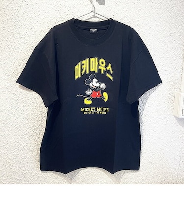 ディズニー ミッキーマウス ハングルシリーズ Ｔシャツ(ブラック) Mサイズ アパレル Disney