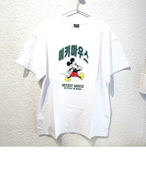 ディズニー ミッキーマウス ハングルシリーズ Tシャツ(ホワイト) Mサイズ アパレル Disney