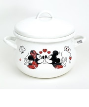 ディズニー ミッキー＆ミニー ホーロー両手鍋(16cm) キッチン Disney 日本製