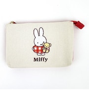 ミッフィー ワッペン3ポケットポーチ ギンガムシリーズ レッド miffy