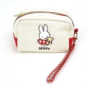 ミッフィー miffy ワッペンミニポーチ ギンガムチェック