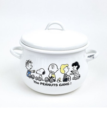 スヌーピー ブレイクタイム ホーロー両手鍋 16cm キッチン 日本製 SNOOPY