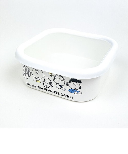 スヌーピー ブレイクタイム（L) ホーロースクエアストッカー キッチン 日本製 SNOOPY