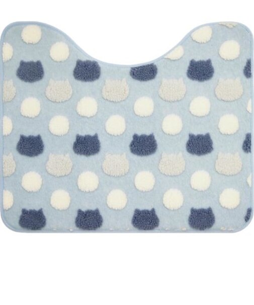 ふわりんこ トイレマット (ネコブルー) アニマル柄 トイレ用品