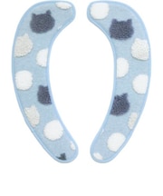 ふわりんこ 貼るだけ便座シート (ネコブルー) アニマル柄 トイレ用品