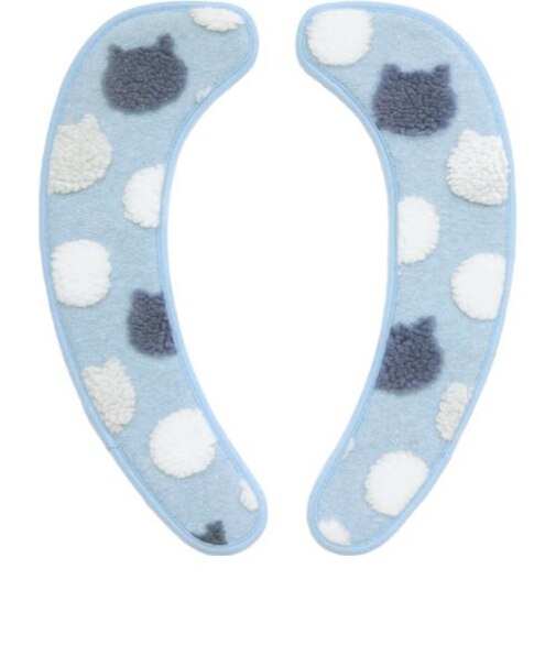 ふわりんこ 貼るだけ便座シート (ネコブルー) アニマル柄 トイレ用品