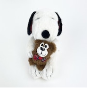 SNOOPY スヌーピー＆ベア チェック ぬいぐるみ Ｓ マスコット 人形 インテリア