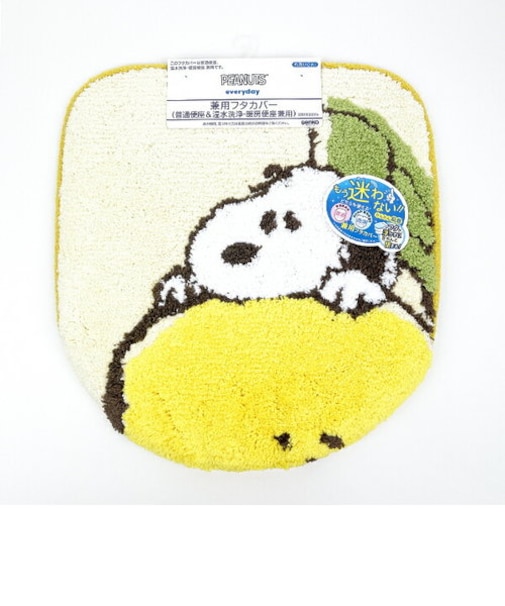 スヌーピー フレッシュフルーツ トイレ兼用フタカバー イエロー SNOOPY