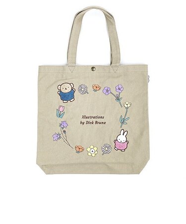 ミッフィー miffy ベージュフラワーシリーズ トートバッグ  ベージュ