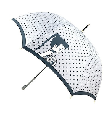 内藤ルネ 傘 グレー 雨傘 レイン用品 雨具 ドーム型 長傘