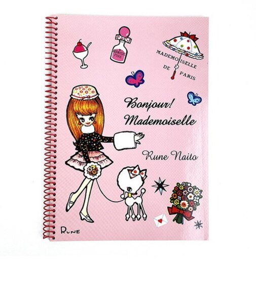 内藤ルネ プードルと少女 リングノート 文具 RUNE