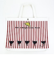 内藤ルネ トートバッグ クロネコ 赤ストライプ レトロ RUNE