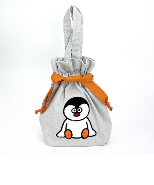 ピングー(PINGU)×松本セイジ 相良刺繍巾着（PINGA） 小物入れ