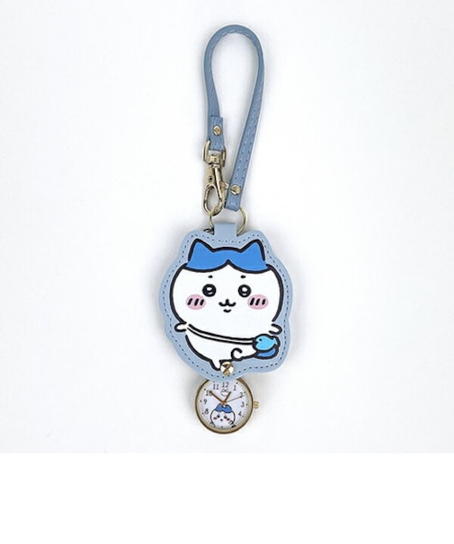 ちいかわ ダイカットキーチェーンウォッチ ブルー(ハチワレ) カラビナ付きクリアケース付属