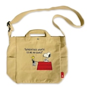 スヌーピー 2WAYショルダートートバッグ ベージュ SNOOPY