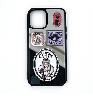 内藤ルネ iPhone12/12Pro candy ミラーパネルケース スマホ用品 Rune
