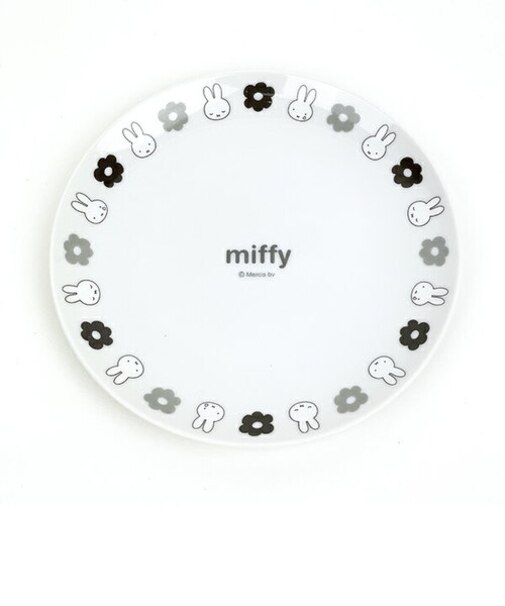 ミッフィー miffy モノクロ柄 プレート お皿 キッチン フラワーポップシリーズ 日本製