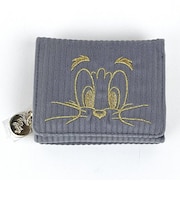 トムとジェリー フェイスアップコーデュロイミニウォレット (グレー) 財布