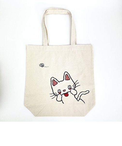 ノンタン あかんべ 帆布トートバッグ ナチュラルベージュ