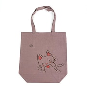 ノンタン あかんべ 帆布トートバッグ ピンク