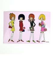内藤ルネ 夢見る4人の女の子 ポストカード 文具