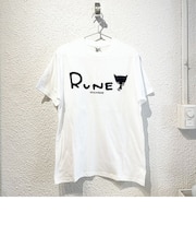 内藤ルネ Tシャツ（M) ホワイト ねこ レトロ RUNE