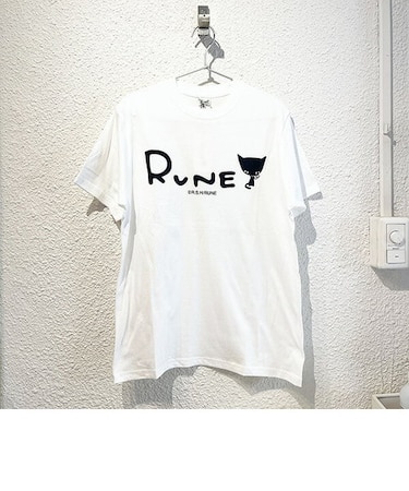 内藤ルネ Tシャツ（M) ホワイト ねこ レトロ RUNE