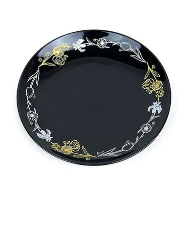 内藤ルネ フラワー 小皿 ブラック 食器 キッチン 日本製